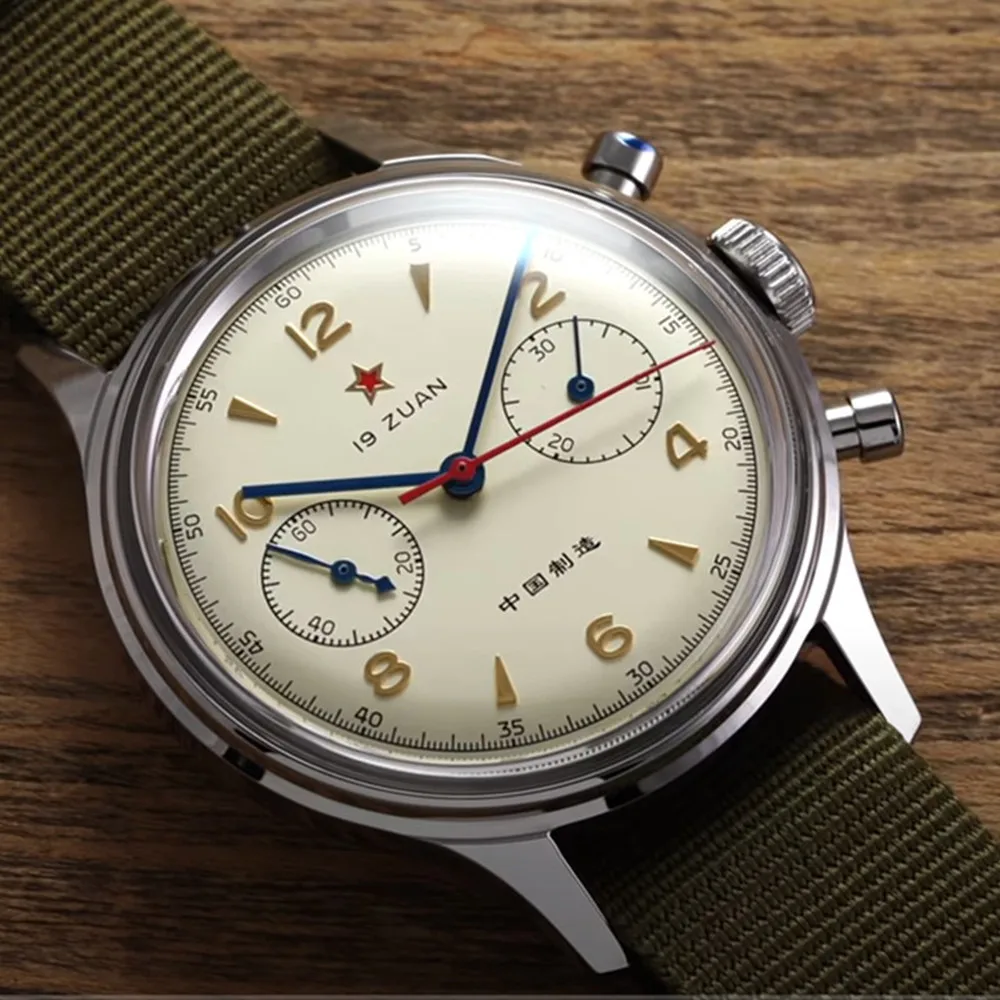 Cronografo Red Star 1963 Con Movimento Seagull St1901 Senza Collo D'Oca Orologio Meccanico Sportivo Da Pilota Con Zaffiro Meccanico