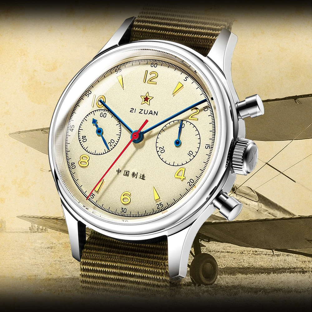Seakoss Vintage 38Mm 1963 Orologio Meccanico Cronografo Da Uomo Con Movimento Seagull St1901 Orologio Da Uomo In Zaffiro A Collo D'Oca/Acrilico