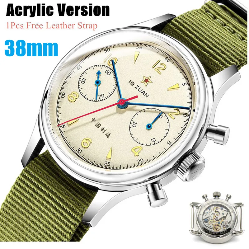 Seakoss 1963 Retro Chronograph Pilot Watch Men Seagull St1901 Movimento 38Mm 40Mm Sapphire Mirror Surface Orologi Da Polso Meccanici