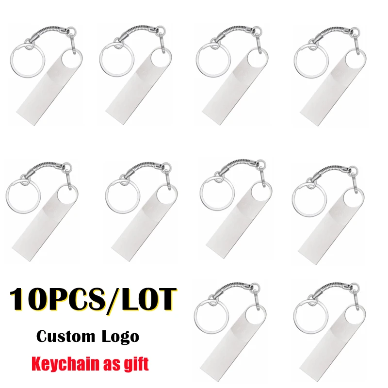 10 Pz/Lotto Pen Drive Metal Pendrive 2.0 32Gb 64Gb 16Gb 8Gb 4Gb Chiavetta Usb Ad Alta Velocità 128Mb 512Mb 2Gb 1Gb Di Memoria Usb