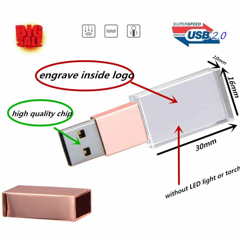 Tassa Logo Gratuita! New Elegant Rose Gold Hot Pink Crystal Usb 2.0 Memory Flash Stick Pen Drive (Spedizione Entro 24 Ore)