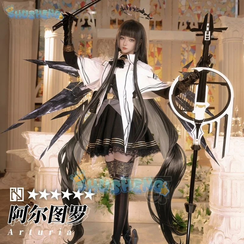 Arknights Cos Virtuosa Arturia Yellow Cosplay Game Anime Clothing Set