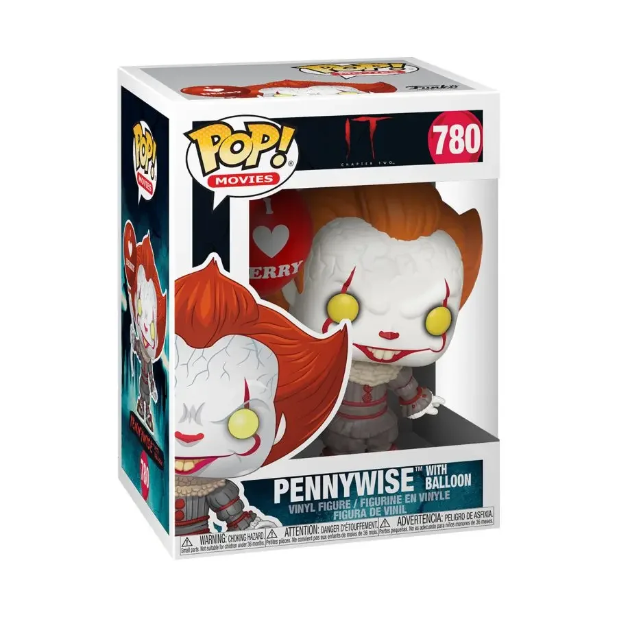 Funko Pop Pennywise Con Ballon 780 #10Cm Pvc Action Toy Figure Modello Bambola Figura In Vinile Joker Pennywise Modello Pagliaccio Giocattoli Per Bamb
