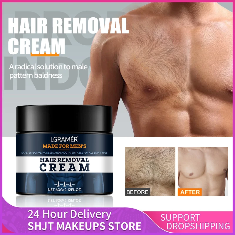Crema Depilatoria Per Uomo Inibitore Della Crescita Dei Capelli Elimina La Barba Ascella Petto Parti Intime Rimozione Indolore Depilatoria Delicata