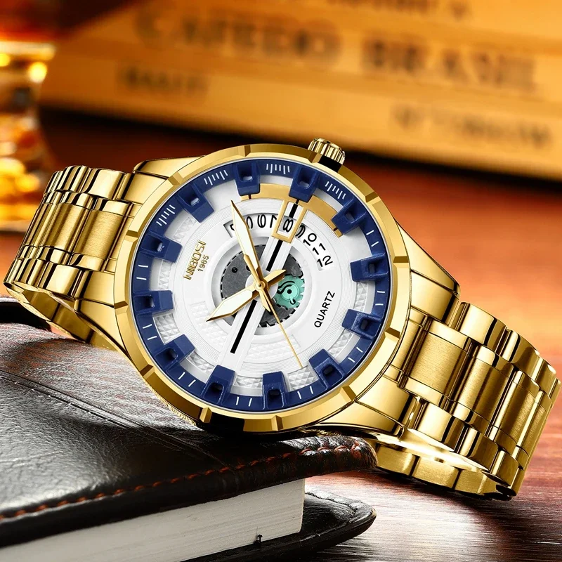 Nibosi Watch Men Top Luxury Brand Gold Sport Orologi Al Quarzo Impermeabili Mens Date Male Famous Dress Fashion Relogio Masculino