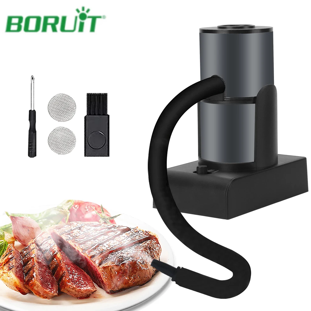 Boruit Smoking Gun Portatile Drink Smoker Indoor Smoke Infuser Kit Per Cocktail Carne Bbq Formaggio Verdure Sous Vide Utensili Da Cucina