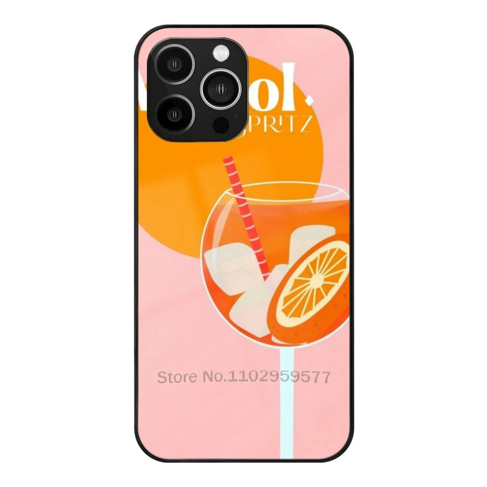 Custodia In Vetro Temperato Spritz Per Iphone 15 14 13 12 Pro Max Spritz Vintage Campari Cocktail Spritz