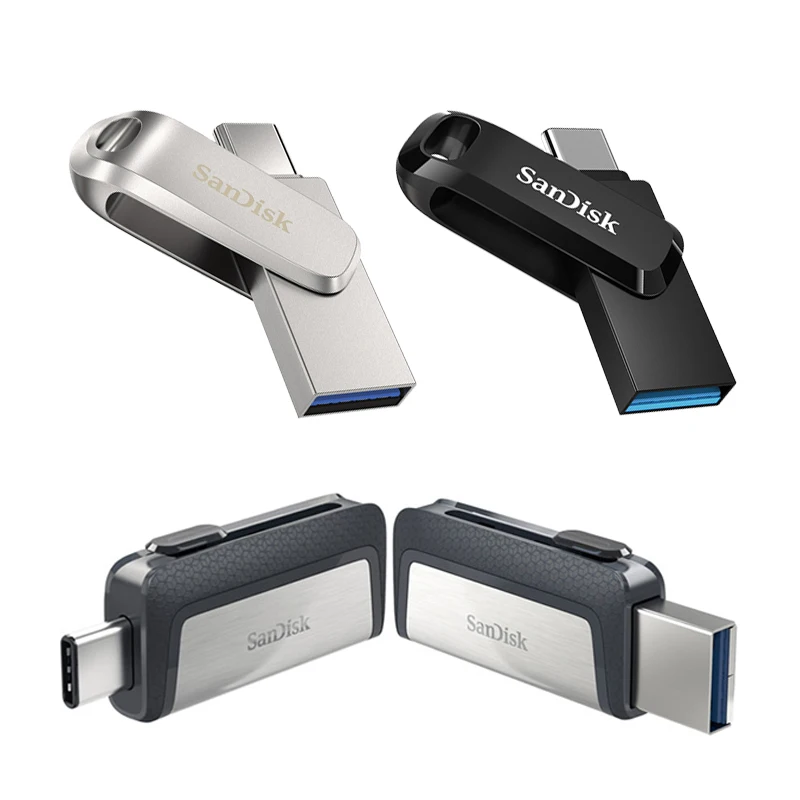Sandisk Otg Usb 3.1(Type-C) Flash Drive 64Gb 128Gb 256Gb Dual Drive Pen Drive Otg Di Tipo C Ad Alta Velocità Per Smartphone/Pc Di Tipo C