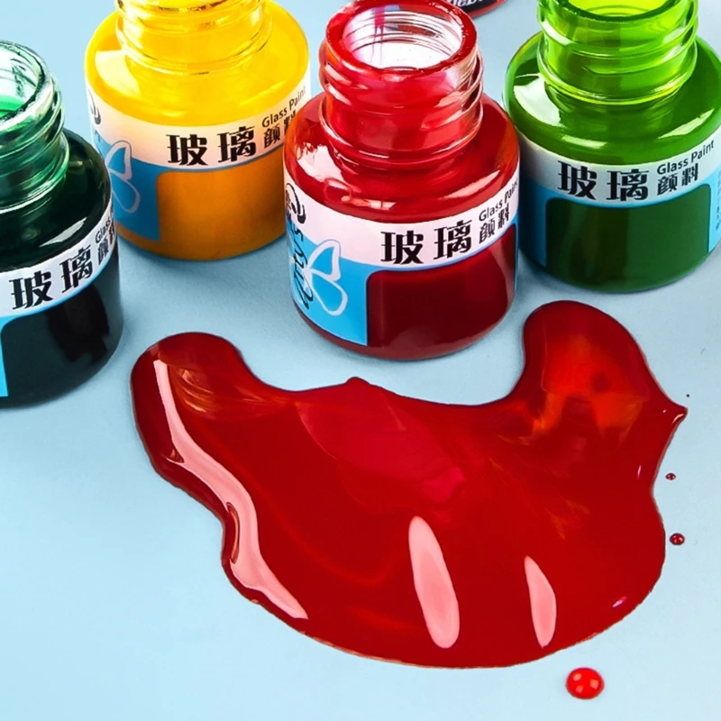 Ofbk Stain Glass Paint Pittura Smaltata Acrilica Permanente Per Smalto, Bicchieri Da Vino
