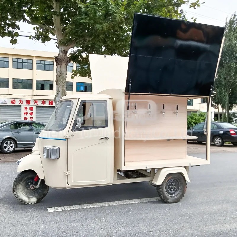Uk Usa Tuk Food Truck Espresso Coffee Van Hot Dog Carrello Motore Triciclo Diesel Con Attrezzatura Per La Produzione Di Birra In Vendita
