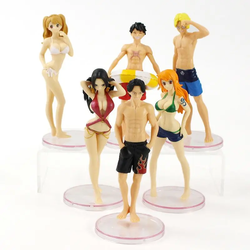 Anime One Piece Anime Action Figure Toy For Boy Swimwear Toy Hancock Monkey Drufy Pirate Girl Figurine Collection Model Toys