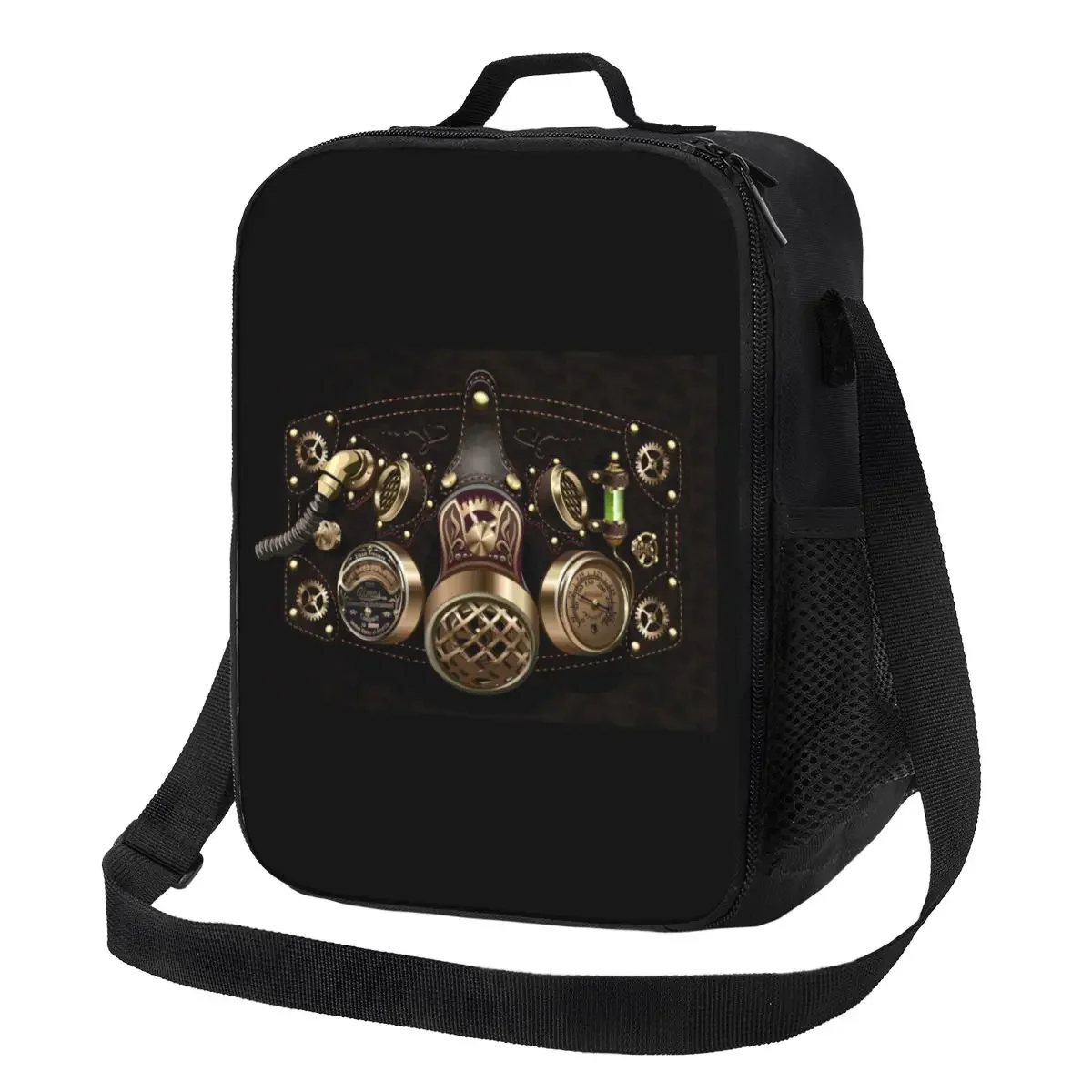 Retro Steampunk Parapunk Metall Resuable Lunch Box Per Impermeabile Fighter Pilot Thermal Cooler Food Insulated Lunch Bag Student