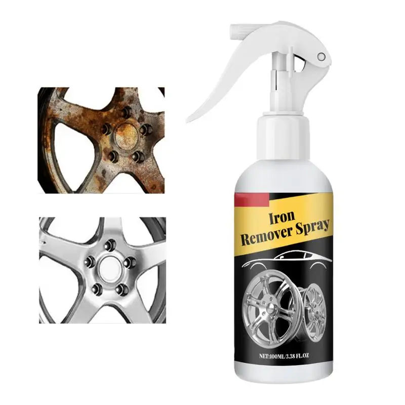 Rimozione Del Ferro Per Auto 3.38 Floz Chrome Cleaner Rimozione Della Ruggine Prodotti Per La Cura Degli Esterni Dell'Auto Chrome Cleaner Spray Antiru
