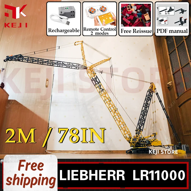 Keji Moc-39663 Liebherr Lr 11000 Gru Cingolata Veicolo Di Ingegneria Rc Modello Building Block Mattoni Kit Giocattoli Ragazzo Regalo Di Natale