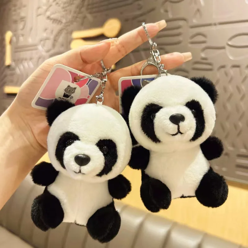 15Cm Simpatico Panda Peluche Portachiavi Kawaii Morbido Peluche Portachiavi Peluche Bambola Ciondolo Panda Portachiavi Borsa Scuola Accessori