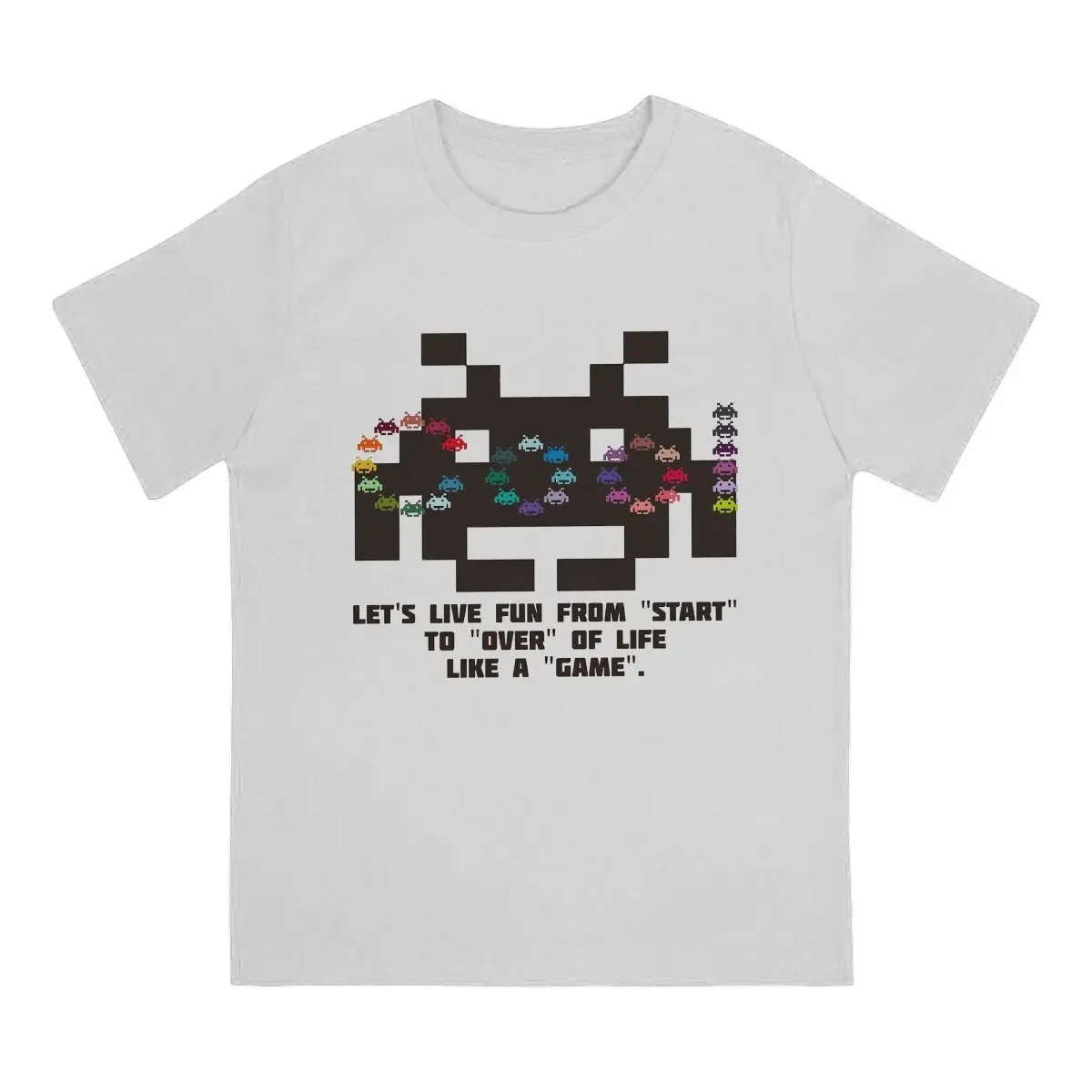 Space Invasers Shooting Videogioco Progettato Cool T Shirt Vintage Homme Maglietta Da Uomo O-Collo Manica Corta
