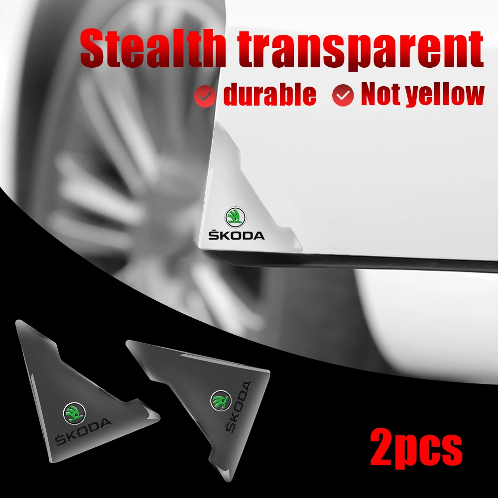 2 Pezzi Per Skoda Yeti Octavia Fabia Superb Trasparente Car Door Corner Cover Paraurti Protector Collision Anti-Scratch Guard Sticker