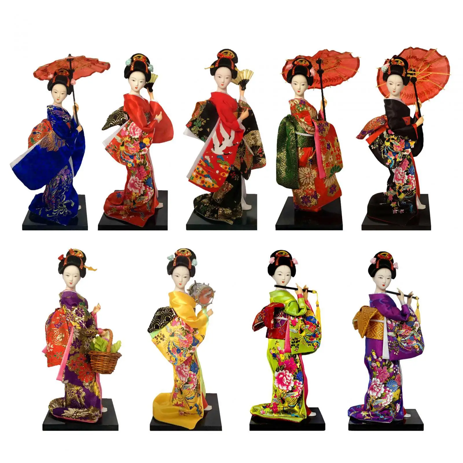 Bambole Kimono Geisha Giapponesi, Bambola Orientale, Geisha Asiatico Artigianale Da 9 Pollici