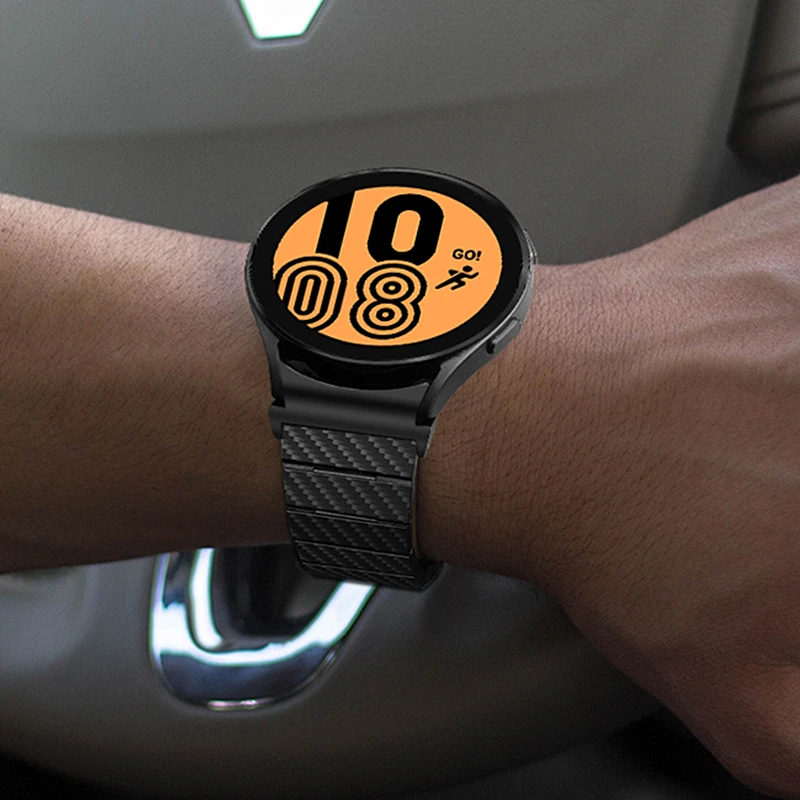 No Gaps Strap For Galaxy Watch 4 Bracelet 44Mm 40Mm Carbon Fiber Band For Samsung Galaxy Watch 4 Classic 42Mm 46Mm Watchbands