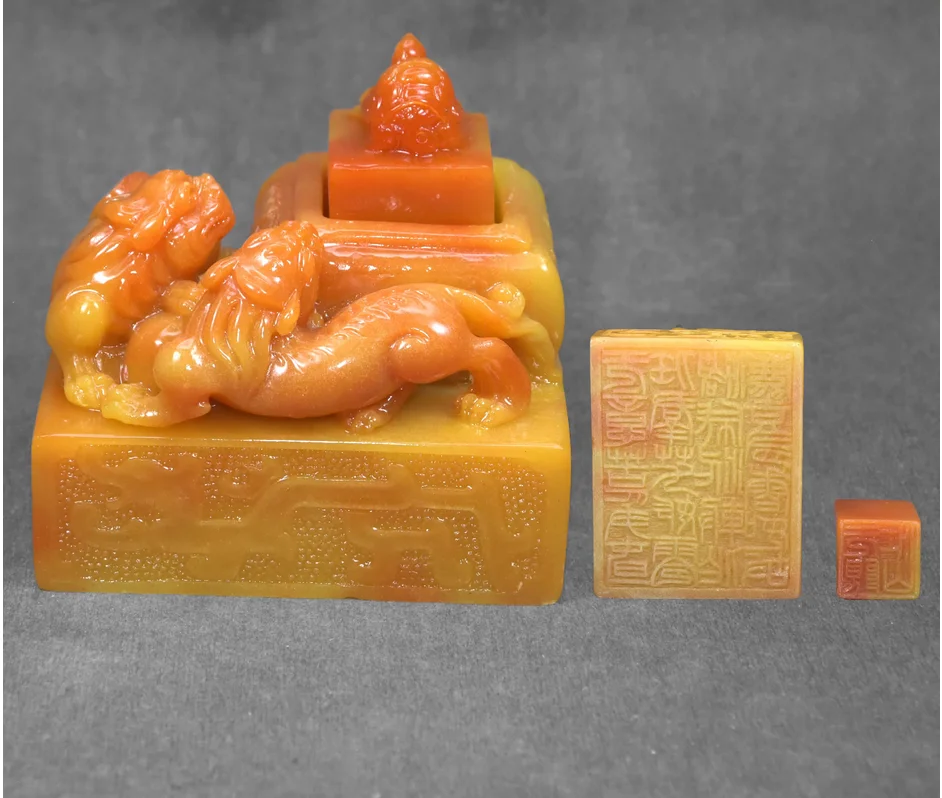 10Cm Imitazione Tianhuangshi Pixiu Dragon Turtle Seal Ornamenti Con Personaggi
