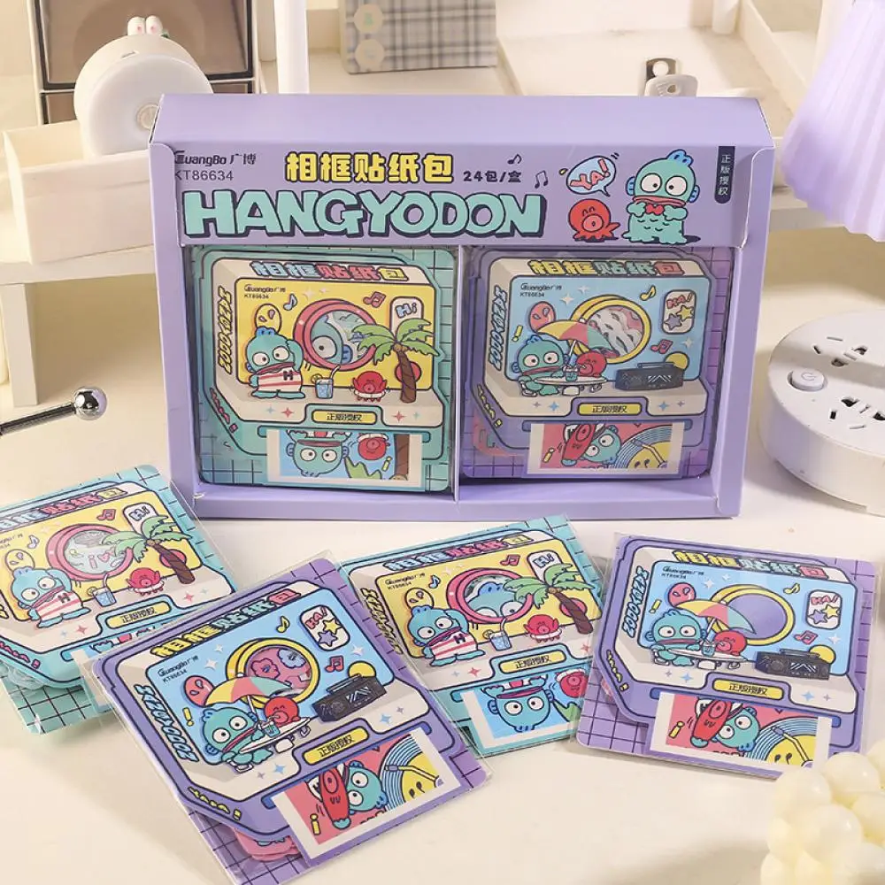 2 Pz/Set Kawaii Anime Periferiche Sanrio Hangyodon Photo Frame Sticker Pack Cartoon Creativity Hand Ledger Sticker Decoration