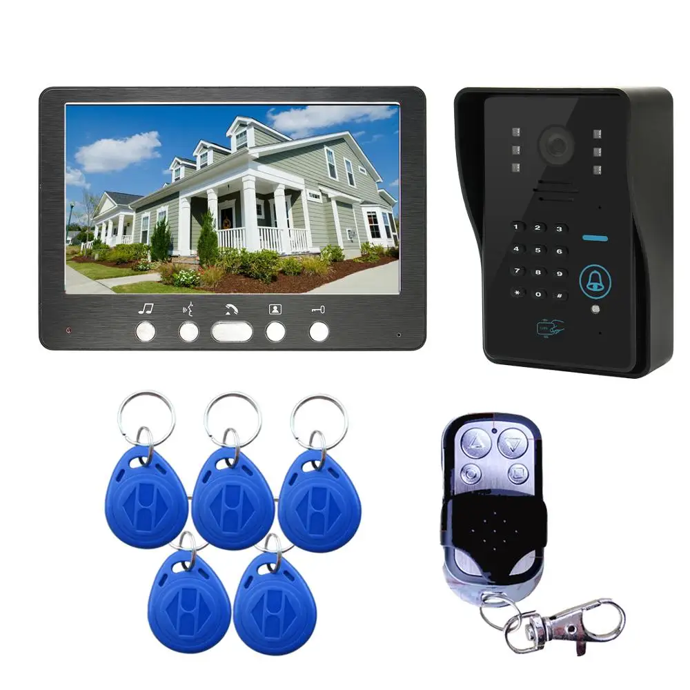 Kit Videocitofono Videocitofono Campanello Videocitofono Da 7 "Con Telecamera Visione Notturna Ir