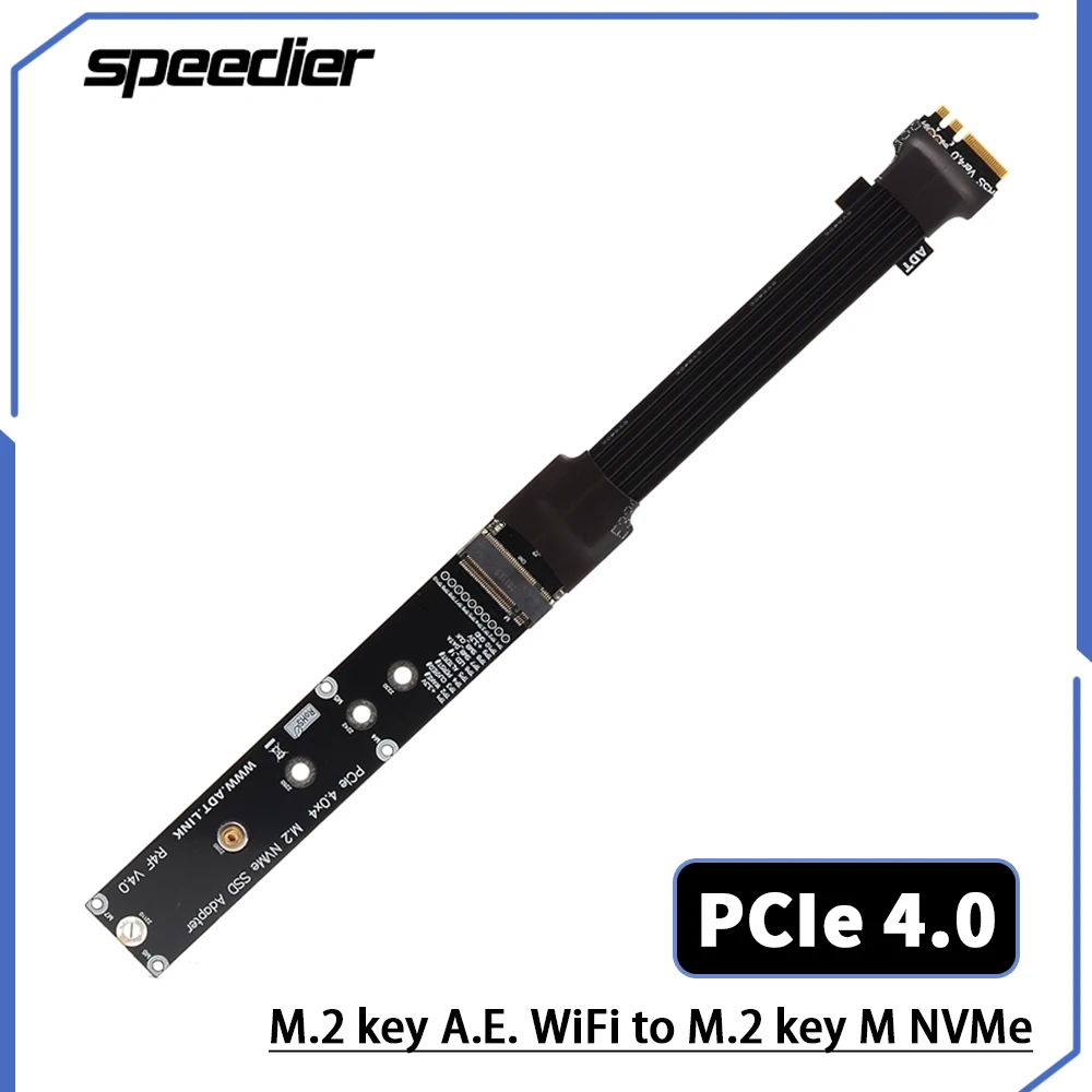 Riser Pcie 4.0 M.2 Wifi A.E Key To Nvme Extension Cable M Key Ssd Connector Converter Adattatore A Nastro Flessibile Gen4 Extender