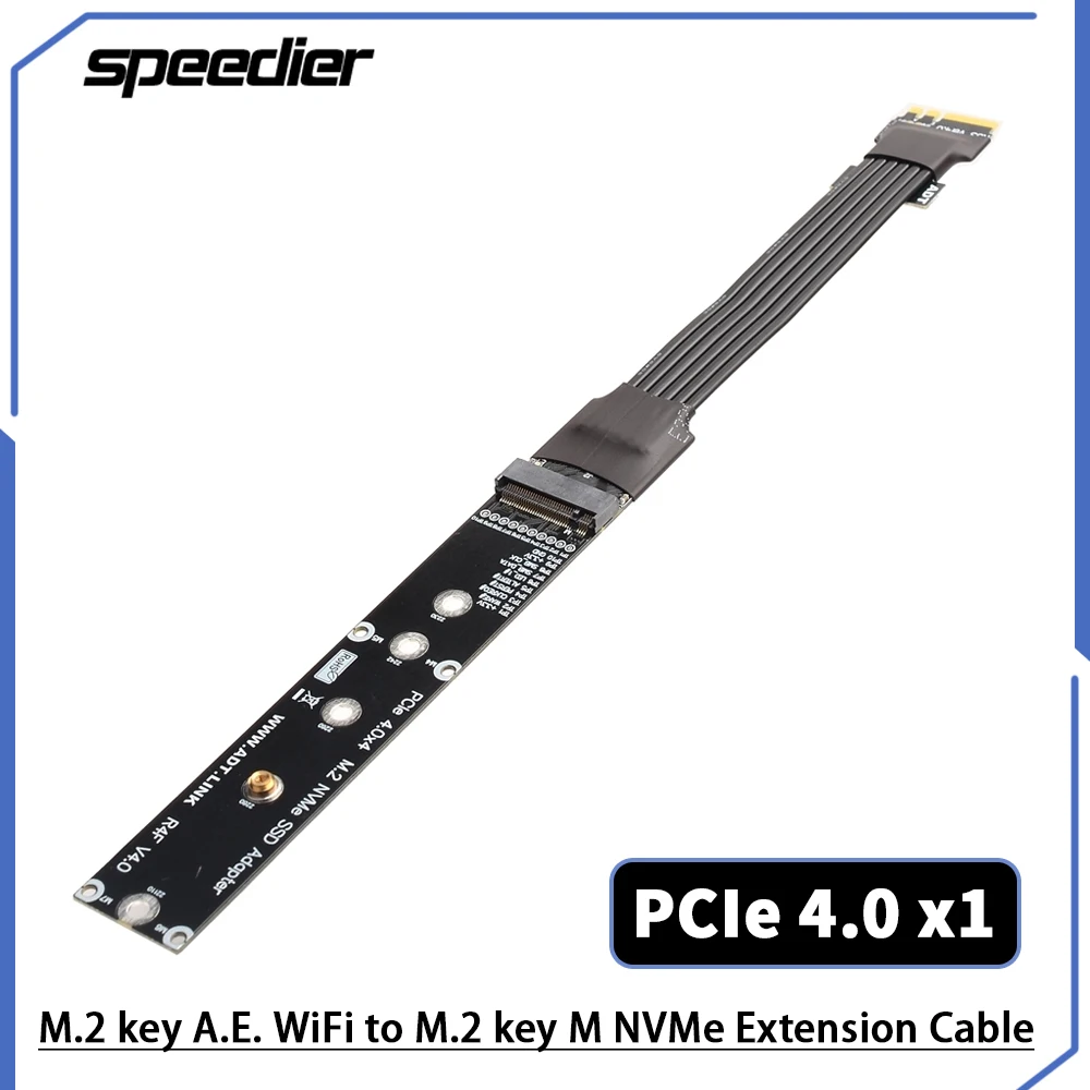 Riser Pcie 4.0 M.2 Wifi A.E Key To Nvme Extension Cable M Key Ssd Connector Converter Adattatore A Nastro Flessibile Gen4 Extender