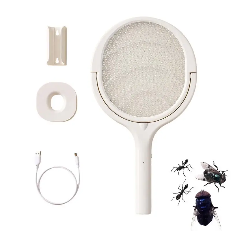 Racchetta Elettrica Per Insetti Volanti, Anti Zanzara Wasp Pe-St Control Summer Bedroom Supplies Smart Bug Zapper Con Base Ricaricabile Usb