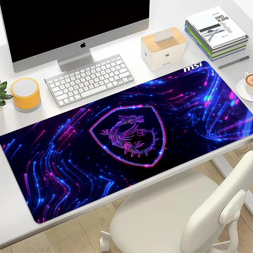 Msi Pu Mouse Pad Gaming Accessories Leather Mouse Pad Gamer Computer Desk Pad Computer Cabinet Keyboard Pad Rubber Extended Pad Floor Mat