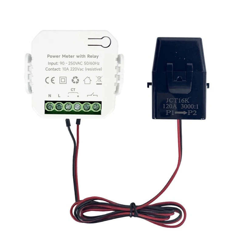 Tuya Smart Life Wifi Energy Meter 120A Con On/Off 1 Trasformatore Pv Solar Misuratore Di Energia Multifunzione Bidirezionale Durevole
