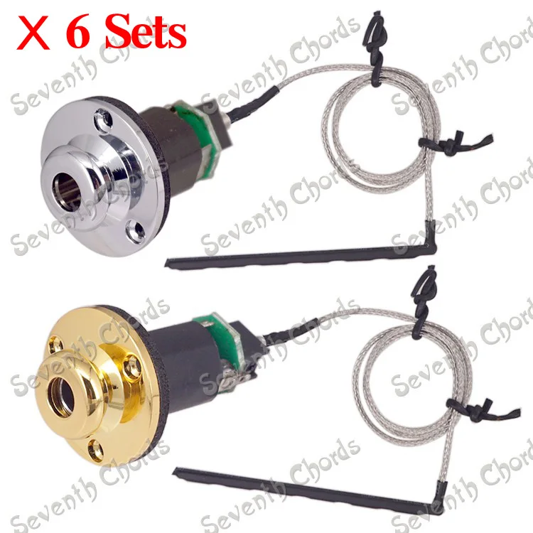 6 Set Do Not Need Battery Acoustic Guitar Under-Saddle Pickup Pick-Up Piezo  Cable Stick 6.35Mm Endpin Jack