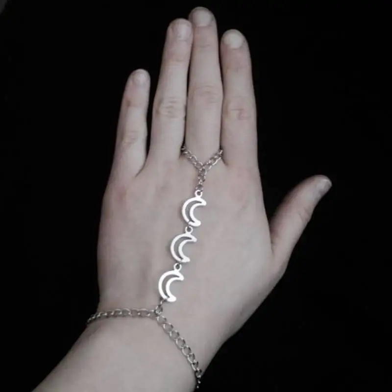 Semplice Luna Catena A Mano Braccialetto Bohémien Dito Braccialetto D'Oro Braccialetto Schiavo D'Oro Catena A Mano