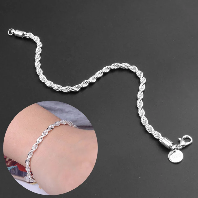 Punk Design Twist Sterling Bracciali E Braccialetti Per Donna Gioielli Raffinati Pulseras Mujer Moda 2021