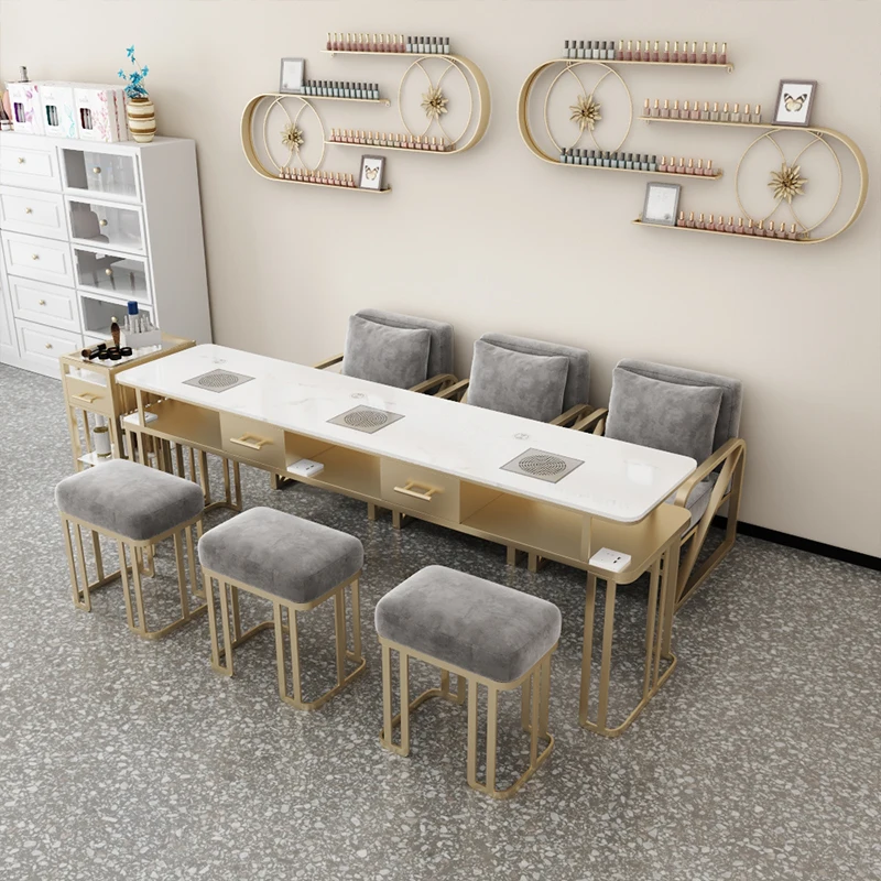 Luxury Organizer Nail Desk Depolveratore Designer Nordic Nail Table Chair Modern Scrivania Per Unghie Manicure Furniture
