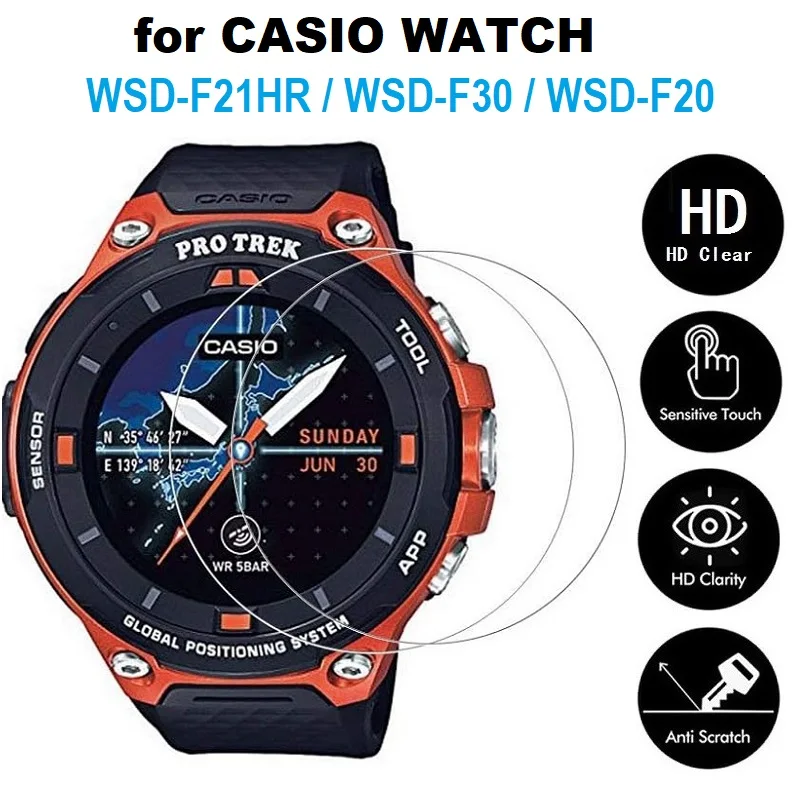 5Pcs Smart Watch Screen Protector Per Casio Pro Trek Wsd-F21Hr / Wsd-F30 / Wsd-F20 Pellicola Protettiva In Vetro Temperato