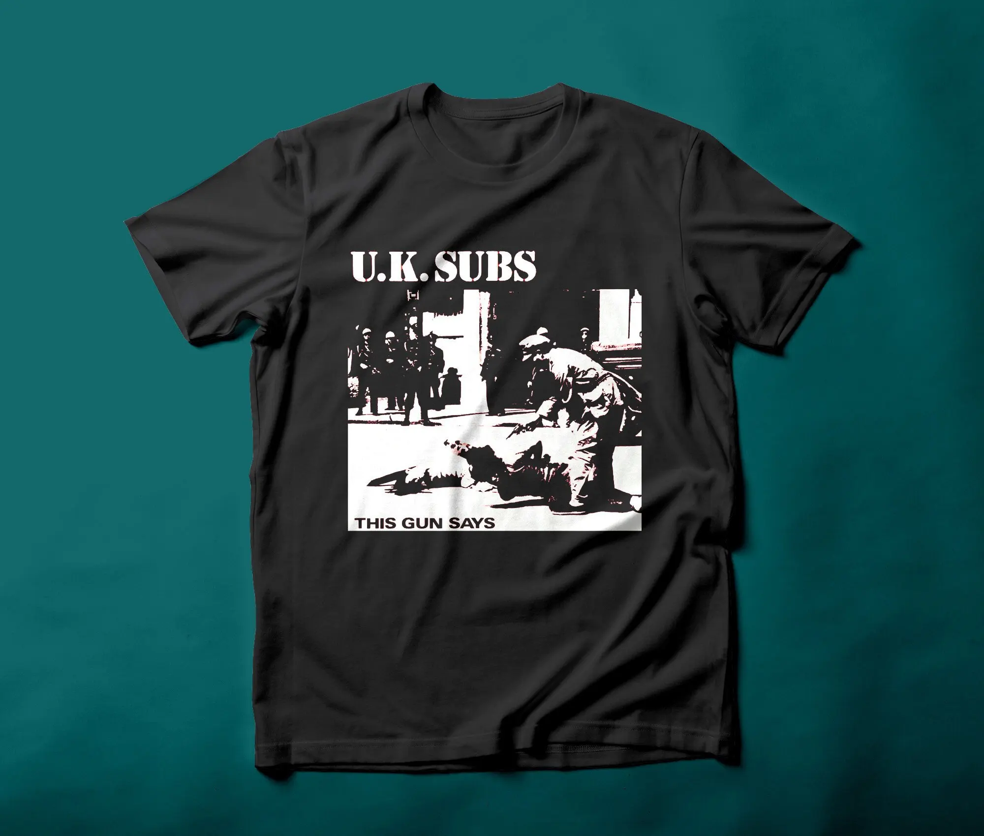 Maglietta Uk Subs Questa Pistola Dice Classic Punk Oi The Clash Tshirt