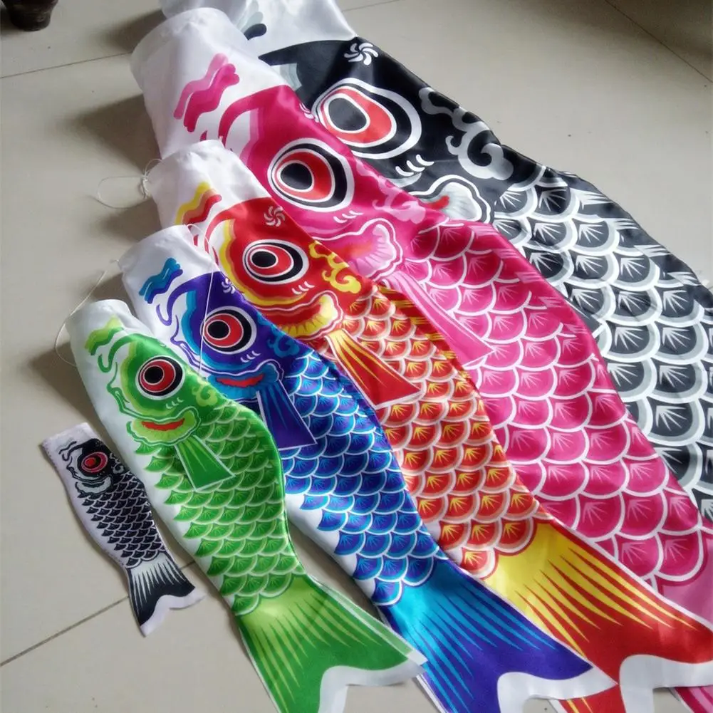 Stile Giapponese Carp Windsock Cartoon Satin Dragon Boat Carp Windsock Streamer Festival Dragon Boat Carp Windsock Streamer Flags