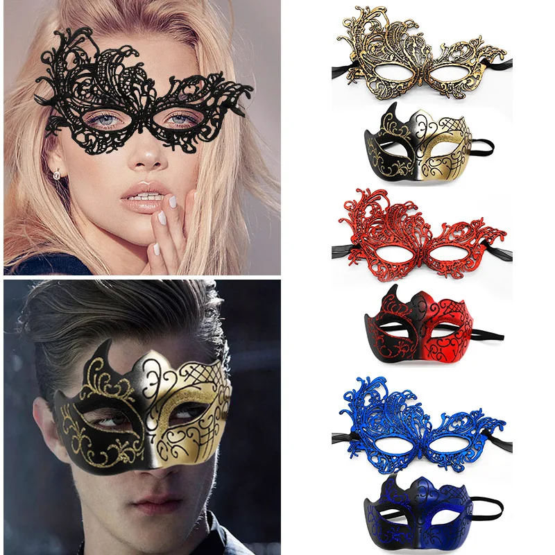 2 Pz/Set Maschere Di Pizzo Con Benda Unisex Dipinte Mezza Maschera Per Il Viso Maschera Per Gli Occhi In Pizzo Fenice Addensato Decorazione Per Il Mat