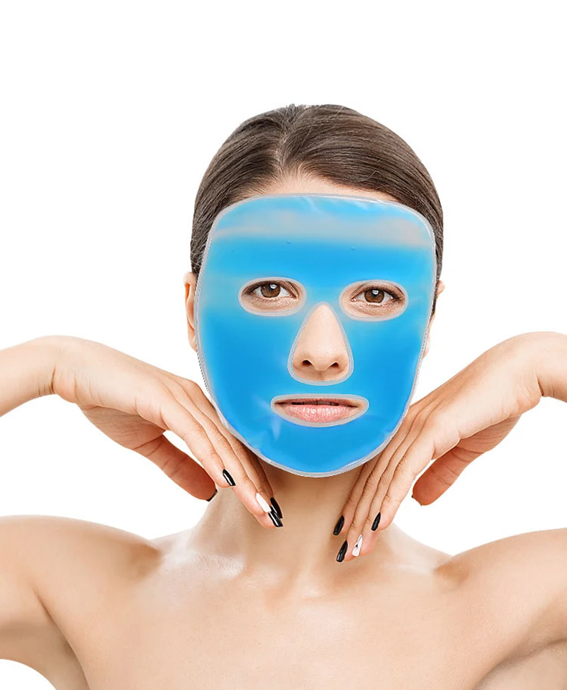 1 Pz Cold Gel Face Mask Full Face Mask Ice Gel Eye Face Mask Sollievo Dalla Fatica Rilassamento Strumenti Per La Cura Della Pelle Del Viso Blu
