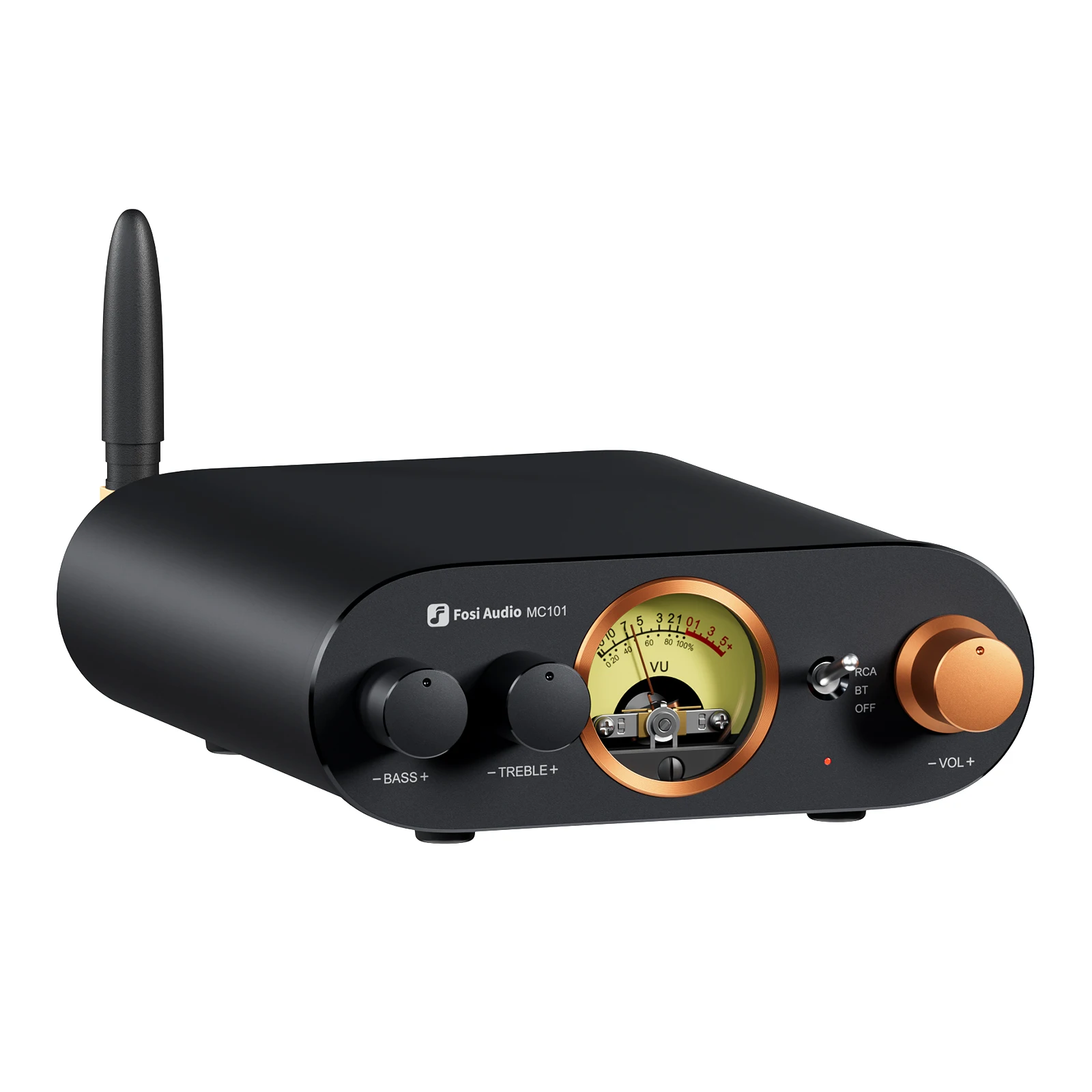 Fosi Audio Mc101 Amplificatore Stereo Bluetooth Home Audio Mini Amp Con Vu Meter Ricevitore Hifi A 2 Canali Per Altoparlante Passivo