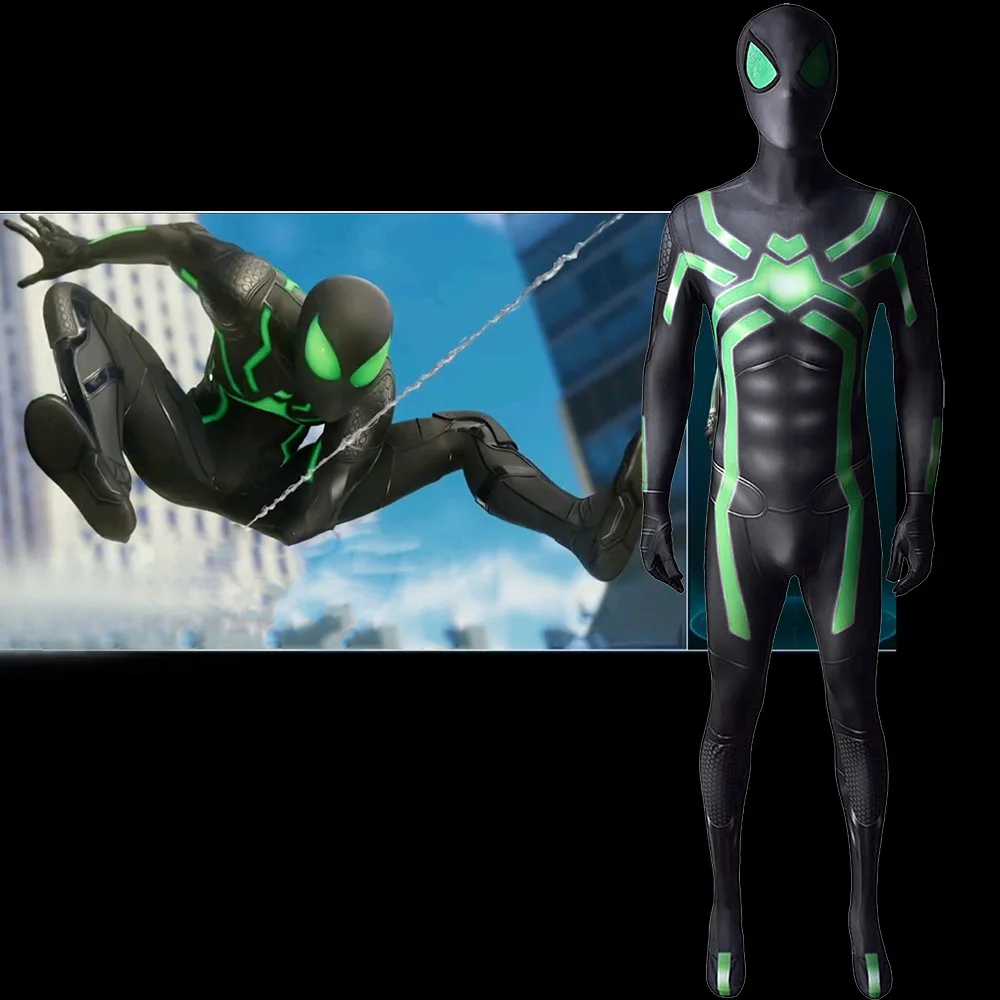 Supereroe Ps4 Gioco Stealth Big Time Suit Spiderman Costume Cosplay Zentai Spandex Tuta Tuta Costume Di Halloween Adulto