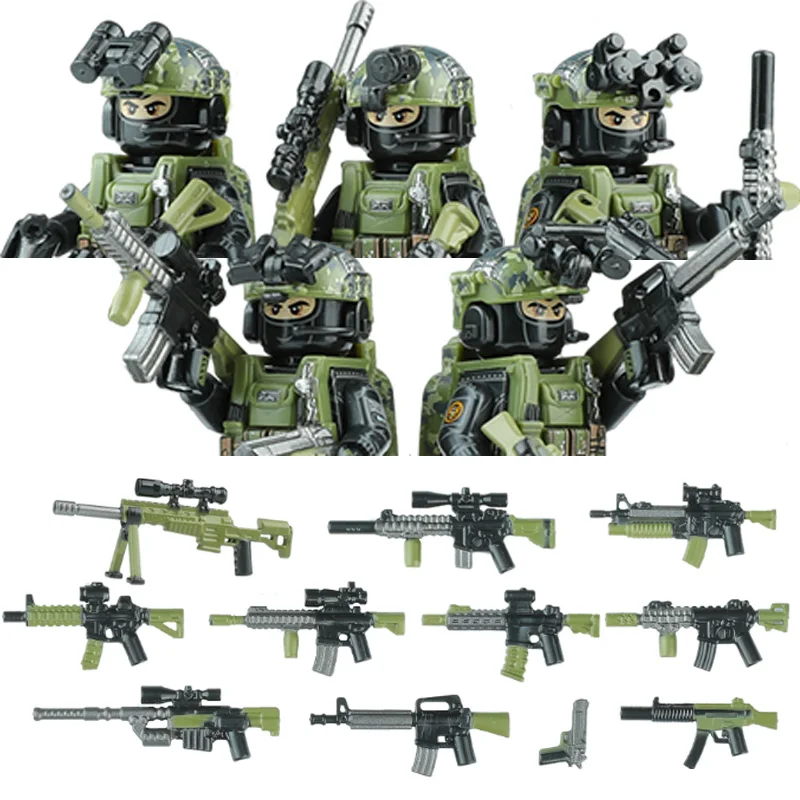 City British Special Forces Figures Building Blocks Uk Special Air Service Regiment Soldier Camouflage Military Arms Toys