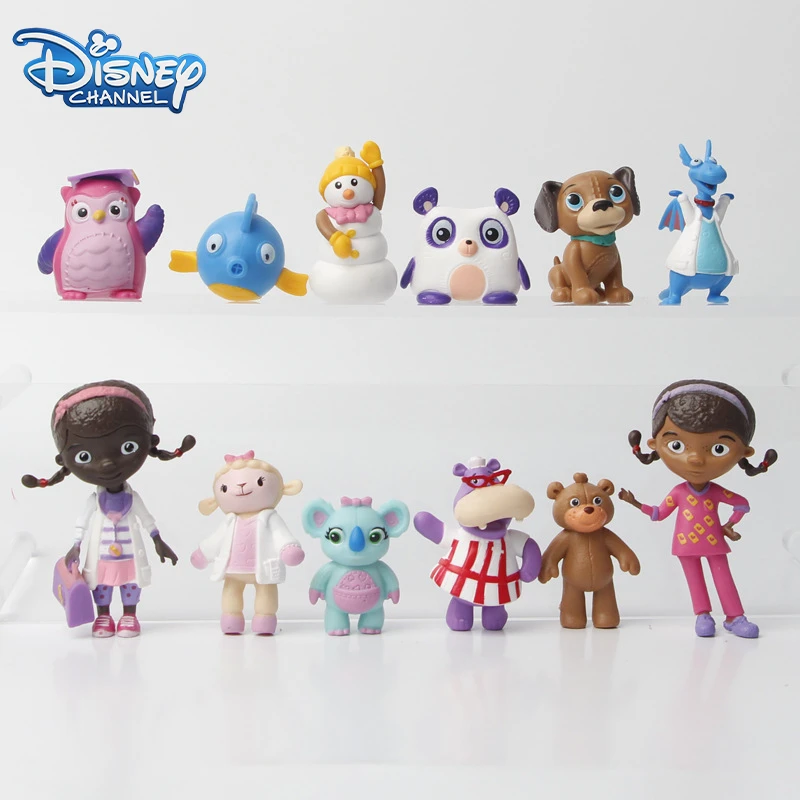 4-8Cm 12 Pz/Set Disney Doc Mcstuffins Action Figure Toys Anime Cartoon Pvc Model Doll Toys Kawaii Figurine Kids Birthday Gift