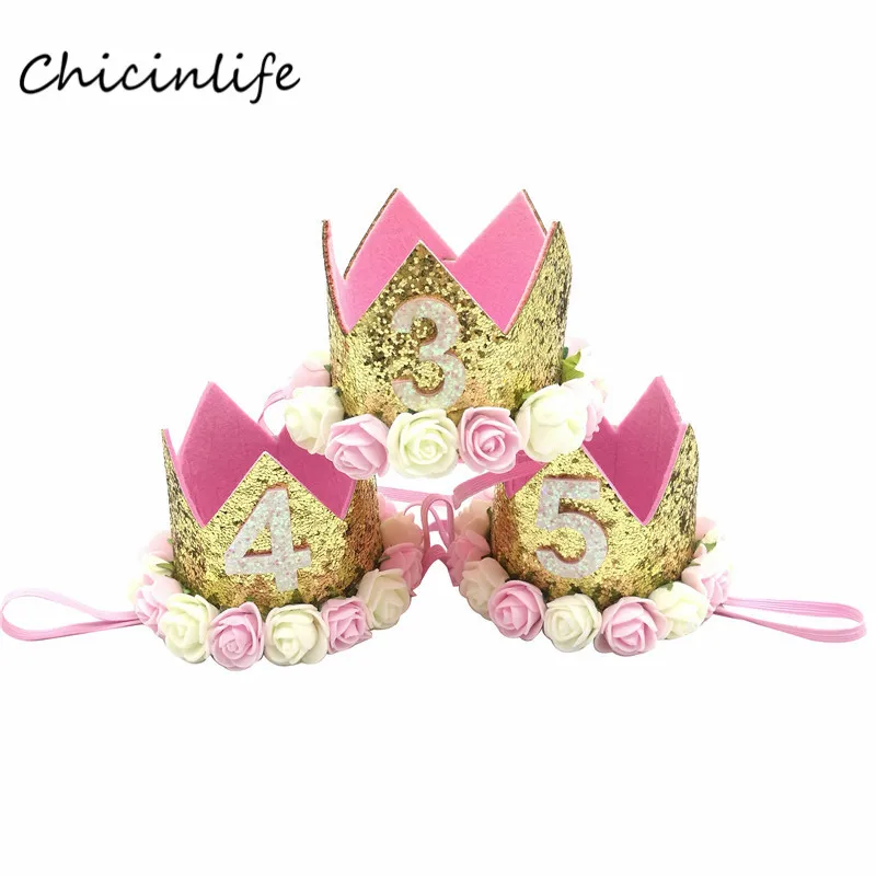 Chicinlife Del Bambino Della Ragazza Del Ragazzo Di Un 1 2 3 4 5 6 7 8 9 Anni Vecchio Cappello Di Compleanno Corona Fasce Festa Di Compleanno Della De