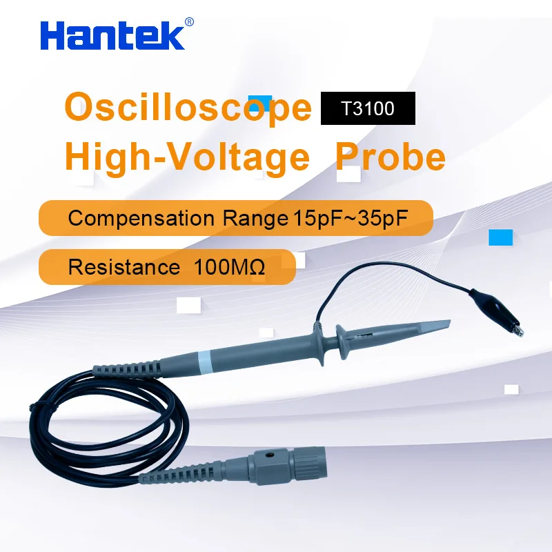 Sonda X100 Ad Alta Tensione Hantek T3100 Per Oscilloscopio, Sonda Per Oscilloscopio 100Mhz X100 Oscilloscopio A Sonda Passiva Ad Alta Tensione