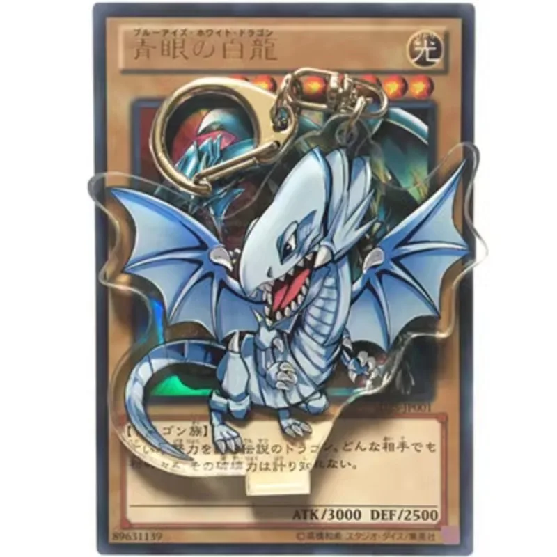 6Cm Cartoon Blue-Eyes White Dragon Anime Acrilico Portachiavi Zaino Ciondolo Regalo