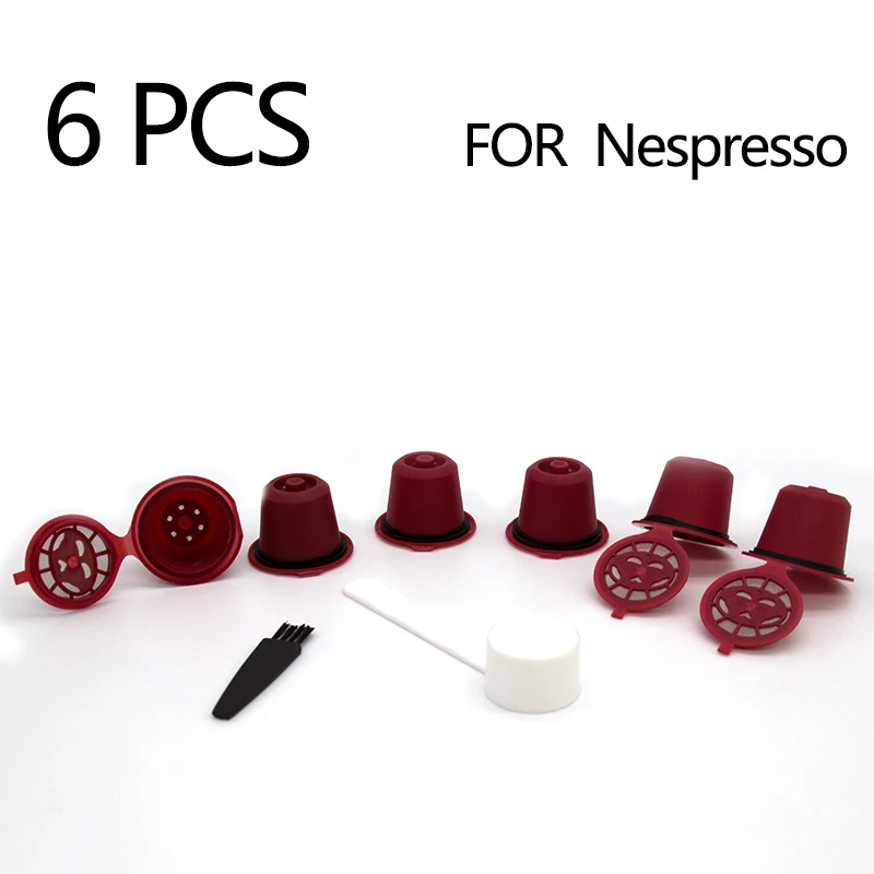6Pcs Tazza Riutilizzabile Del Filtro Di Ricarica Del Caffè Del Baccello Della Capsula Del Caffè Per La Macchina Del Caffè Della Capsula Di Nespresso