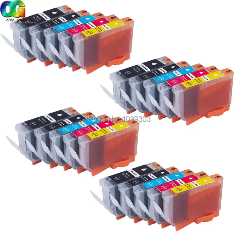 20Pk Cli-8 Pgi-5 Cartuccia Di Inchiostro Compatibile Per Canon Pixma Ip3300 Ip3500 Ip4200 Ip5200R Ip4300 Ip4500 Mp970