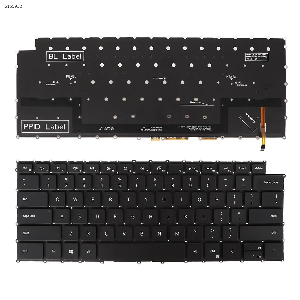Tastiera Per Laptop Usa Per Dell Xps 15 9500 Xps 15-9500 Nera Con Retroilluminazione